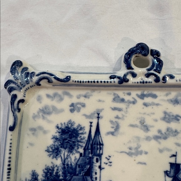 Delftware Blue and White Decorative Ceramic Plaque - Picture 4 of 8